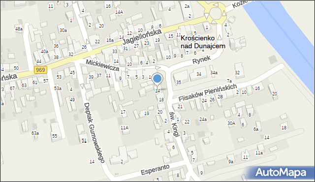 Krościenko nad Dunajcem, Rynek, 14, mapa Krościenko nad Dunajcem