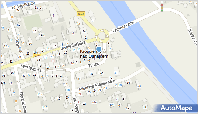 Krościenko nad Dunajcem, Rynek, 3, mapa Krościenko nad Dunajcem