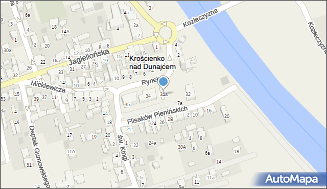 Krościenko nad Dunajcem, Rynek, 34a, mapa Krościenko nad Dunajcem