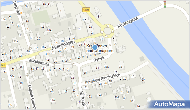 Krościenko nad Dunajcem, Rynek, 6, mapa Krościenko nad Dunajcem