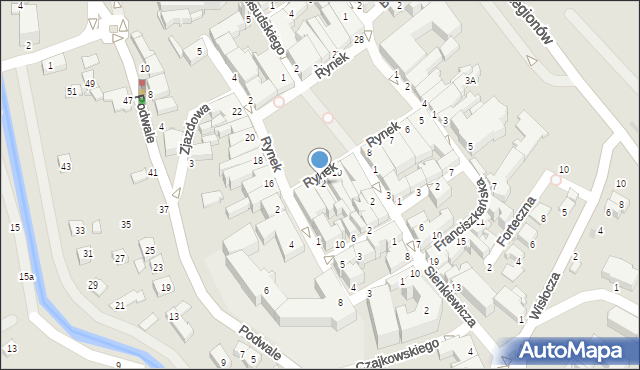 Krosno, Rynek, 12, mapa Krosna