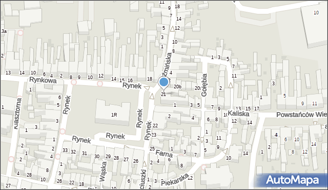 Krotoszyn, Rynek, 21, mapa Krotoszyna