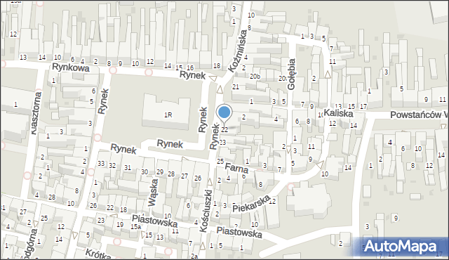 Krotoszyn, Rynek, 22, mapa Krotoszyna