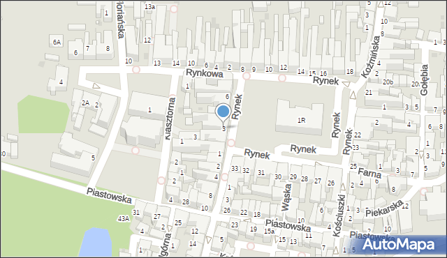 Krotoszyn, Rynek, 3, mapa Krotoszyna