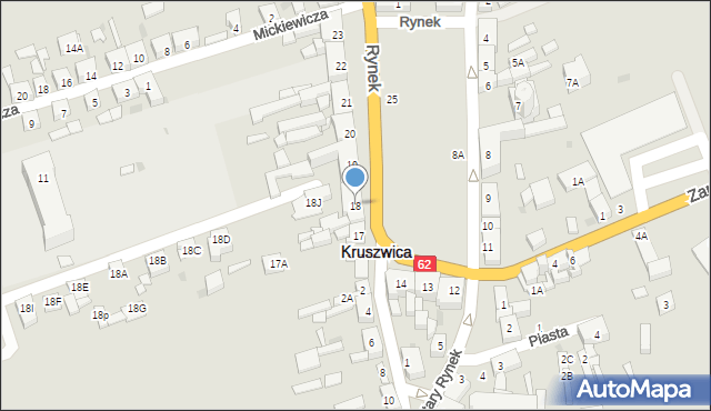 Kruszwica, Rynek, 18, mapa Kruszwica