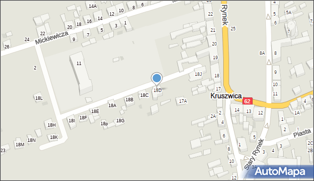 Kruszwica, Rynek, 18D, mapa Kruszwica