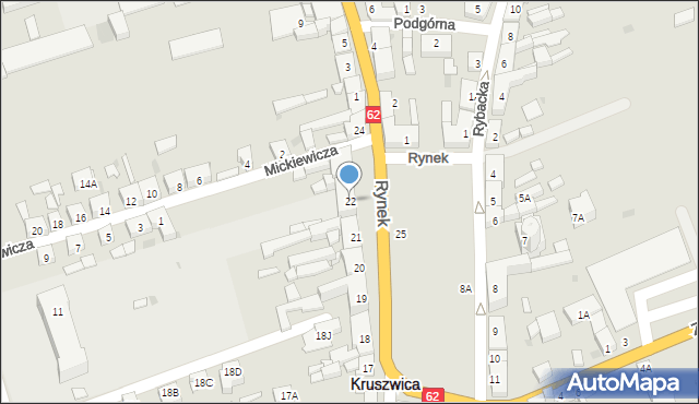 Kruszwica, Rynek, 22, mapa Kruszwica