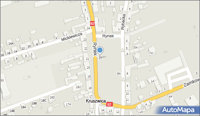Kruszwica, Rynek, 25, mapa Kruszwica
