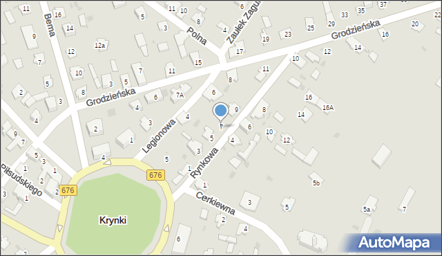 Krynki, Rynkowa, 7, mapa Krynki