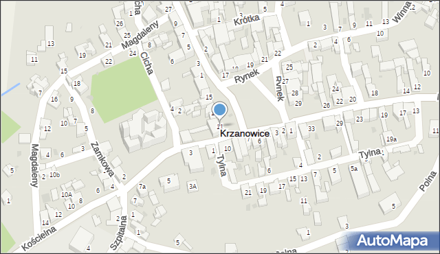 Krzanowice, Rynek, 11, mapa Krzanowice