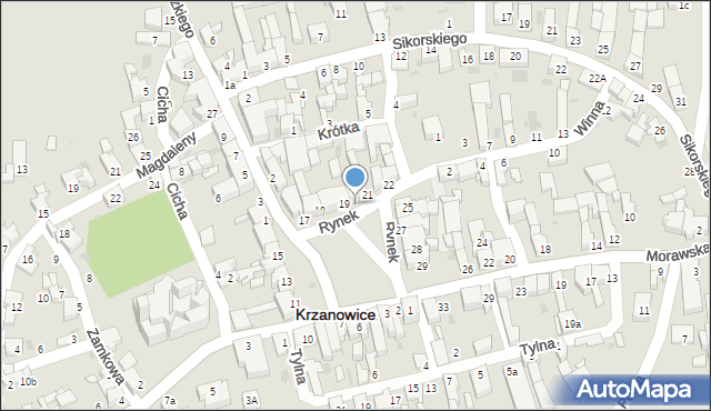 Krzanowice, Rynek, 20, mapa Krzanowice