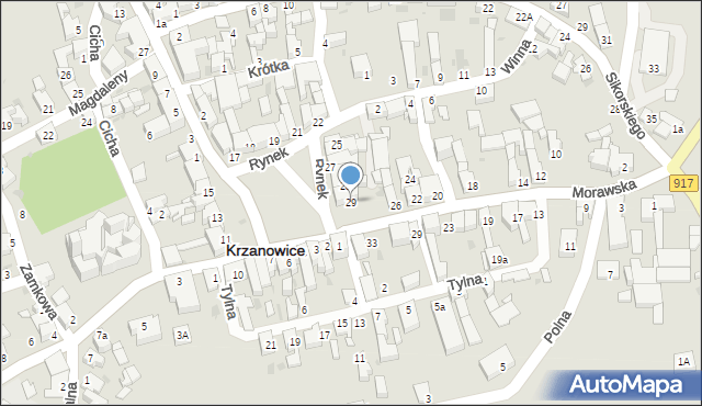 Krzanowice, Rynek, 29, mapa Krzanowice