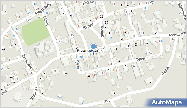 Krzanowice, Rynek, 6, mapa Krzanowice