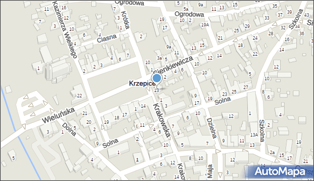 Krzepice, Rynek Powstańców 1863, 13, mapa Krzepice