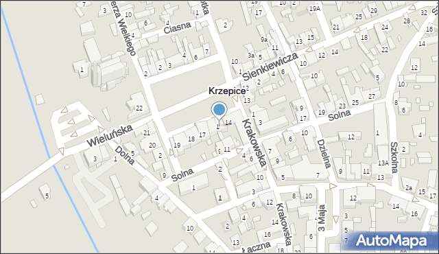 Krzepice, Rynek Powstańców 1863, 15, mapa Krzepice