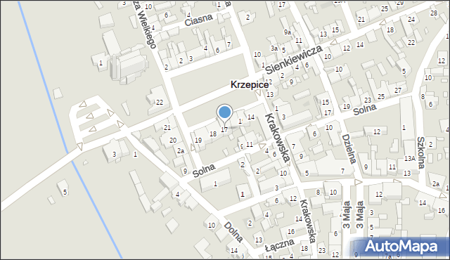 Krzepice, Rynek Powstańców 1863, 17, mapa Krzepice
