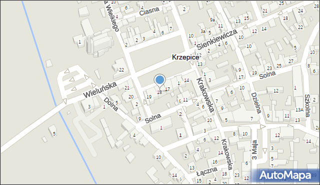 Krzepice, Rynek Powstańców 1863, 18, mapa Krzepice