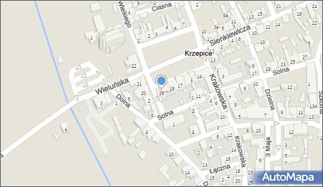 Krzepice, Rynek Powstańców 1863, 19, mapa Krzepice