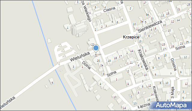 Krzepice, Rynek Powstańców 1863, 21, mapa Krzepice