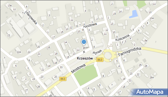 Krzeszów, Rynek, 10, mapa Krzeszów