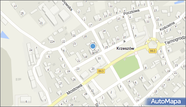Krzeszów, Rynek, 18, mapa Krzeszów