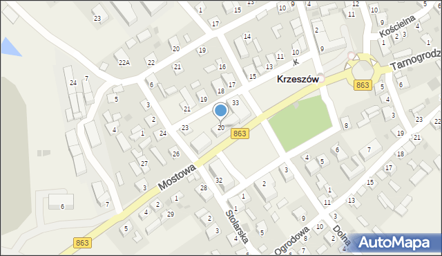 Krzeszów, Rynek, 20, mapa Krzeszów