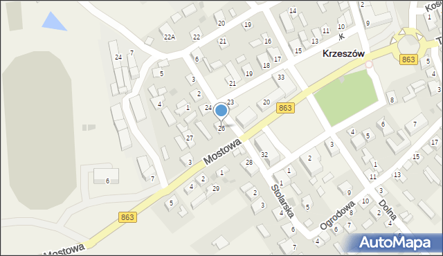 Krzeszów, Rynek, 26, mapa Krzeszów