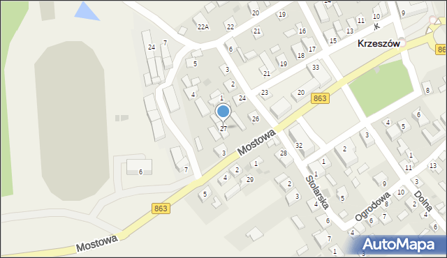 Krzeszów, Rynek, 27, mapa Krzeszów