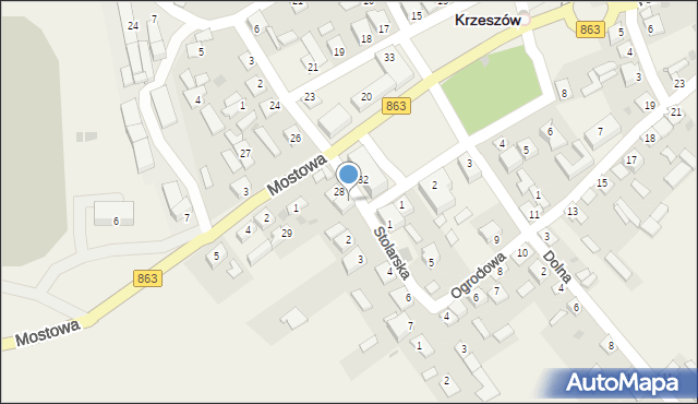 Krzeszów, Rynek, 30, mapa Krzeszów