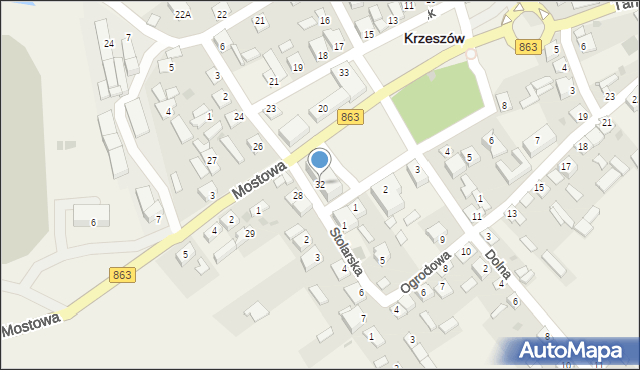 Krzeszów, Rynek, 32, mapa Krzeszów