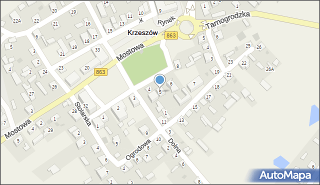 Krzeszów, Rynek, 5, mapa Krzeszów