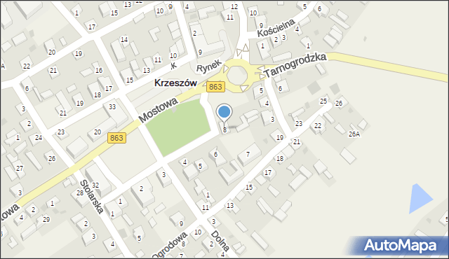 Krzeszów, Rynek, 8, mapa Krzeszów