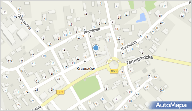Krzeszów, Rynek, 9, mapa Krzeszów