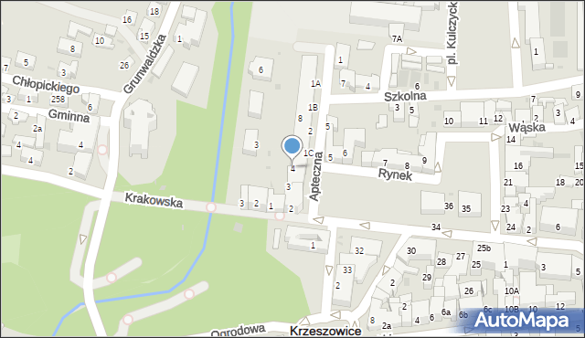 Krzeszowice, Rynek, 4, mapa Krzeszowice