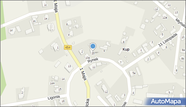 Kup, Rynek, 10, mapa Kup