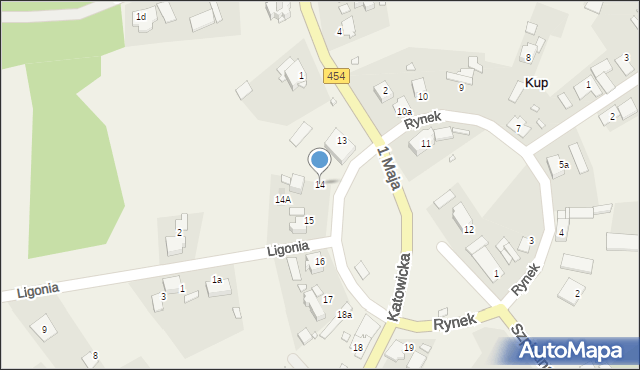 Kup, Rynek, 14, mapa Kup