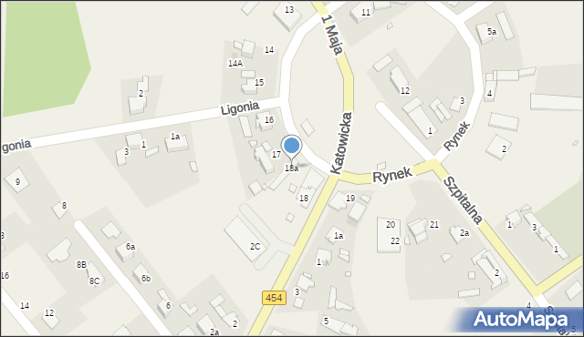 Kup, Rynek, 18a, mapa Kup