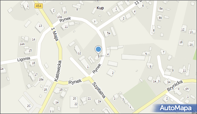 Kup, Rynek, 3, mapa Kup