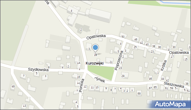 Kurozwęki, Rynek, 18, mapa Kurozwęki