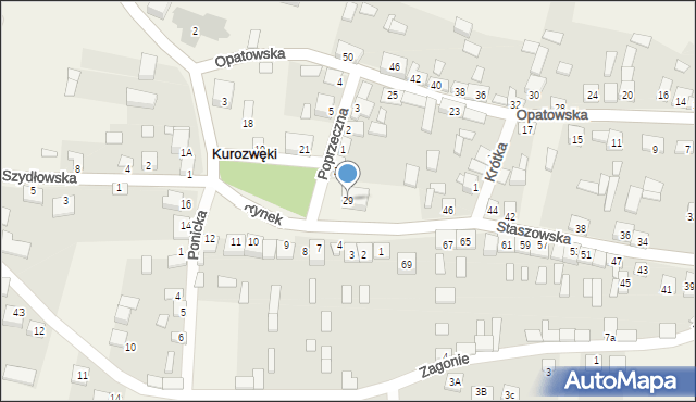 Kurozwęki, Rynek, 29, mapa Kurozwęki