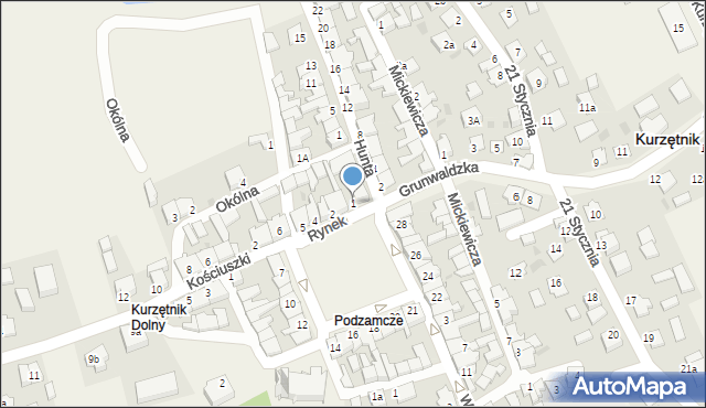 Kurzętnik, Rynek, 1, mapa Kurzętnik