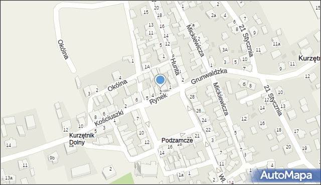 Kurzętnik, Rynek, 2, mapa Kurzętnik