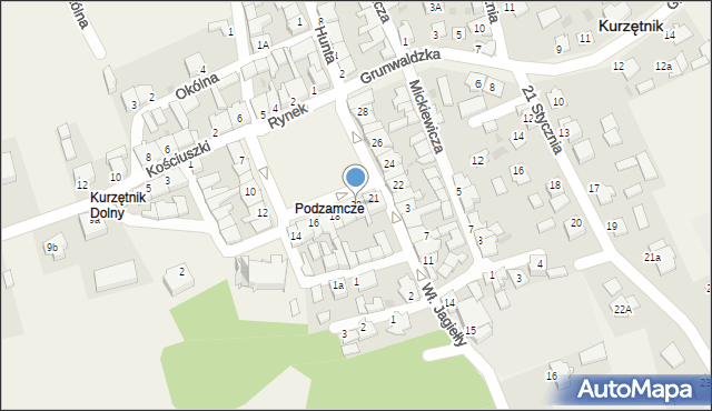 Kurzętnik, Rynek, 20, mapa Kurzętnik