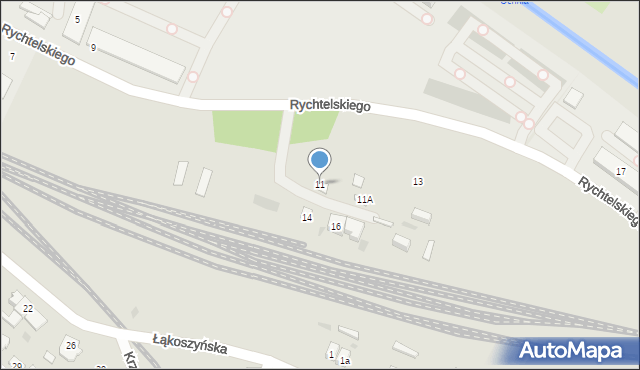 Kutno, Rychtelskiego, 11, mapa Kutno