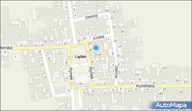 Lądek, Rynek, 17, mapa Lądek