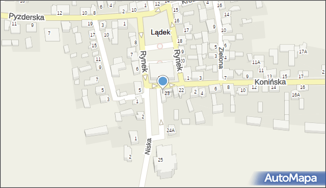 Lądek, Rynek, 24, mapa Lądek