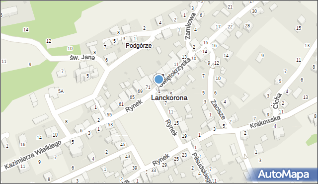 Lanckorona, Rynek, 1, mapa Lanckorona