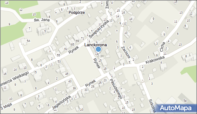 Lanckorona, Rynek, 13, mapa Lanckorona