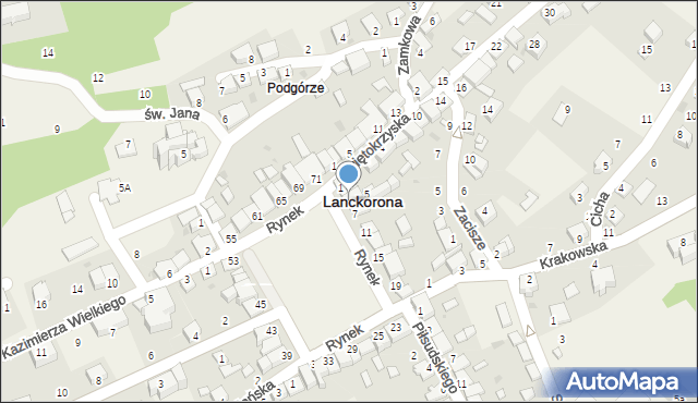 Lanckorona, Rynek, 3, mapa Lanckorona