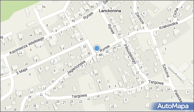 Lanckorona, Rynek, 35, mapa Lanckorona